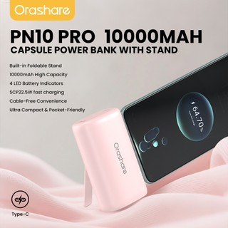 Orashare PN10Pro 10000mAh Powerbank with Stand PD20W/SC22.5W Fast Charging Built-in Type-C/iP Port