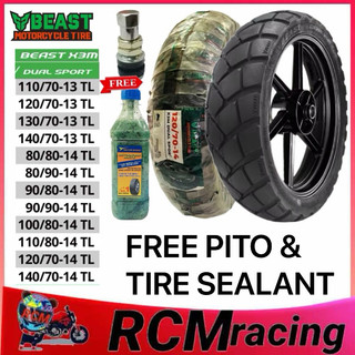 BEAST X3M DUAL SPORT FOR ADV/PCX N-MAX BY 13-14 TIRE FREE TIRE SEALANT & PITO