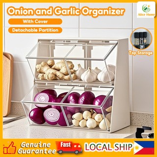 ALICE Onion And Garlic Organizer Rack Kitchen Vegetable Fruit Rack Multi-Funcational Storage Rack