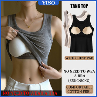 YISO Women's Vest With Chest Pad Street Style Tube Top For Woman Sexy Thin Shoulder Tank Top #Y004