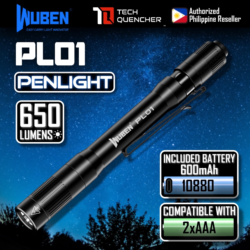 Wuben PL01 Penlight - ไฟฉาย 650 ลูเมนส์ ชาร์จผ่าน USB-C หรือใช้แบตเตอรี่ AAA หนักเพียง 45 กรัม และทน