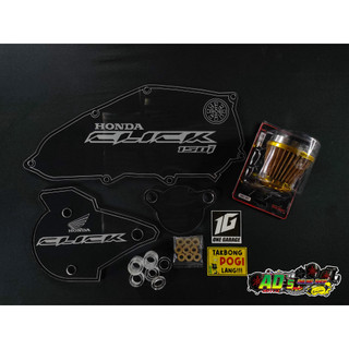 CLICK 150i V2 / V3 • Pulley & Airbox Cover • Acrylic • Plug & Play • With Washer • Free Stickers