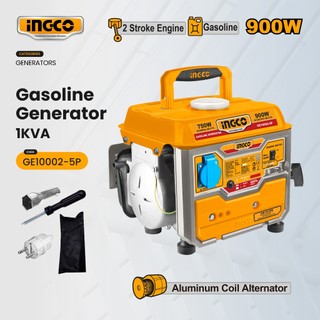 Ingco GE10002-5P Manual Portable Gasoline Generator 1Kva 2-Stroke Engine Pull-Start Recoil 900W Ipt