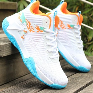 Men Fashion Breathable High Cut Sports Sneakers Comfort Basketball Shoes White Rubber Shoes For Men