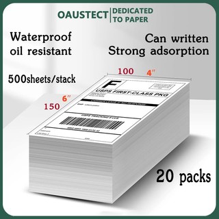 OAUSTECT 20 Pack Thermal label paper 100x150mm waterproof oil Print clearly transport label stickers