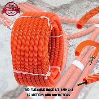 BIOFLEX ORANGE FLEXIBLE HOSE  PVC CONDUIT PIPE 1/2 AND 3/4 FOR ELECTRICAL  50 METERS AND 100 METERS