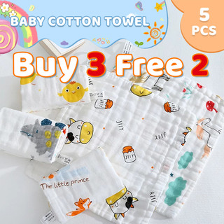 CiCi Buy3 Free2! Baby Kids Cotton Muslin Towel Soft Baby Wash Towel Pure Gauze Baby Needs Face Towel