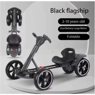 Children's Electric Go Kart Foldable Rechargeable Go Cart 2-10yrs Old Electric Four-wheel Drive Gift