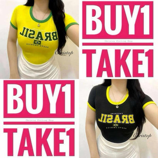 BUY 1 TAKE 1 (TOTAL 2PCS) BRASIL CROPTOP COTTON WOMENSWEAR