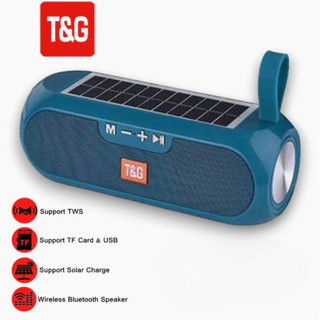T&G TG-182 TWS Portable Wireless Hifi Dual Full Range Bass with Solar Panel Bluetooth Speaker