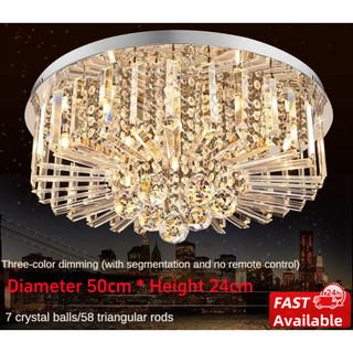 Crystal Ceiling Light Crystal Ceiling Light Modern Home Lights 3 Color Dimmable for Bed Room