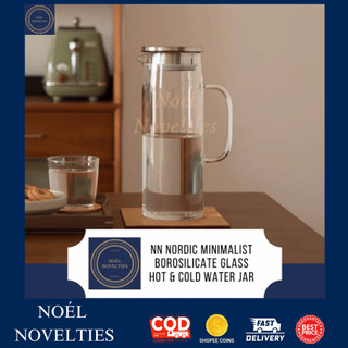 NN Nordic 1.5L Minimalist Borosilicate Glass Heat & Cold Resistant Cold Water Refrigerator Pitcher