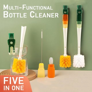 5in1 Set Multi-Purpose Bottle Cleaning Tool Tumbler Cup Long-Handled Straw Brush