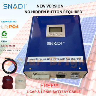 SNADI Pure Sine Wave Toroidal Inverter 12V 1kW 24V 1kW Adjustable LVD/HVR & Parameter Modification