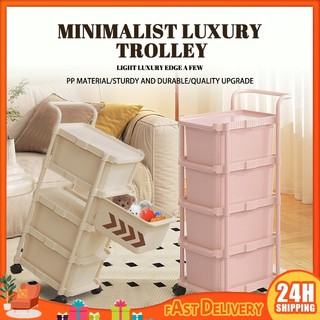 Movable trolley rack organizer multi-layer toy snack storage rack high-value toy organizer trolley