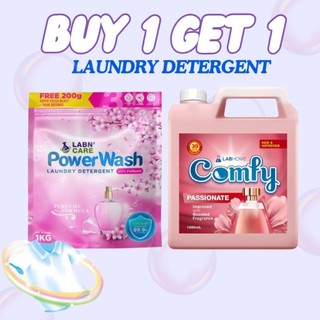 Labn' Care 【Buy 1 Take 1】Buy 1 Kg Power Wash Powder Detergent Take 1 Ltr Comfy Detergent