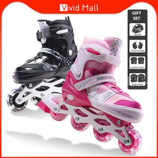Vivid Double Roller skates Shoes For kids Adjust skate shoes Roller Skate Flash Wheel For Beginer