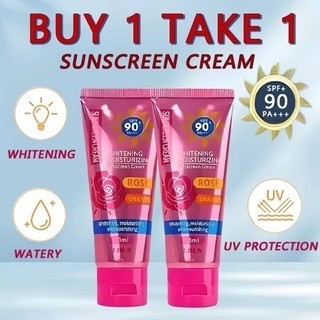 BUY 1 TAKE 1 Sunscreen Cream 90SPF Whitening Moisturizing High Protection  Comfort Kiss Rose