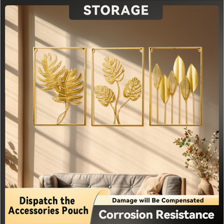 Modern Decorative Metal Wall Art Leaf Design 40x60cm for Living Room Bedroom Home Decor Interior