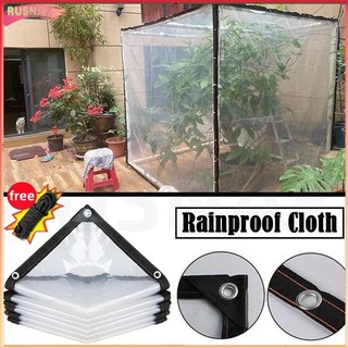 RUSNAK  Transparent Waterproof Tarpaulin Garden Rainproof Clear Poly Thickened Tarp Plant Car Cover