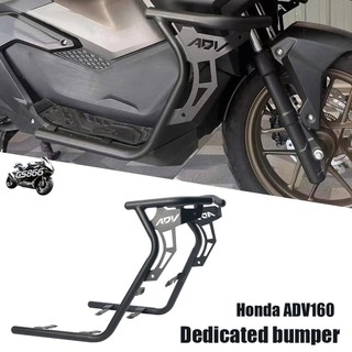 HONDA ADV 160 HALF CRASH GUARD NMAX V1/V2/V3 MATTE BLACK HEAVY DUTY WITH ADV 160 LOGO DESIGN 1PAIR