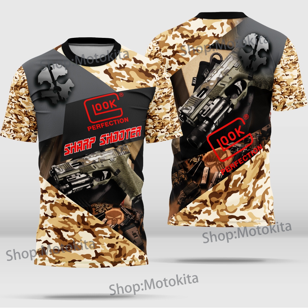 เสื้อยืดผู้ชายดีไซน์ใหม่ พิมพ์ลายทีม Glock สำหรับสวมใส่ในวันกีฬา