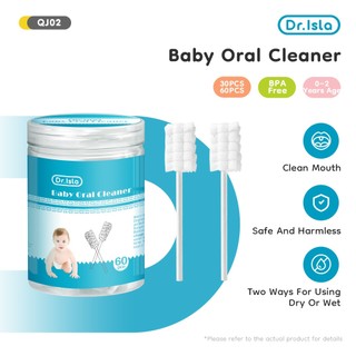 Dr.Isla 30Pcs Baby Tongue Scraper Tongue Cleaning Gauze Children's Tongue Brush QJ02
