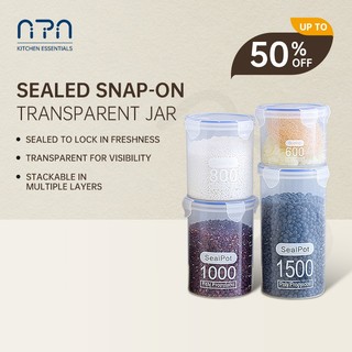 Nipiin Clear Plastic Sealed Food Storage Container Seal Pot Kitchen Cereal Organizer