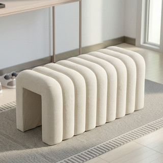 HStex 95CM U-Shaped Sofa Bench Bedroom Upholstered Bench Accent Sofa Chair Nordic Vanity Chair Bench