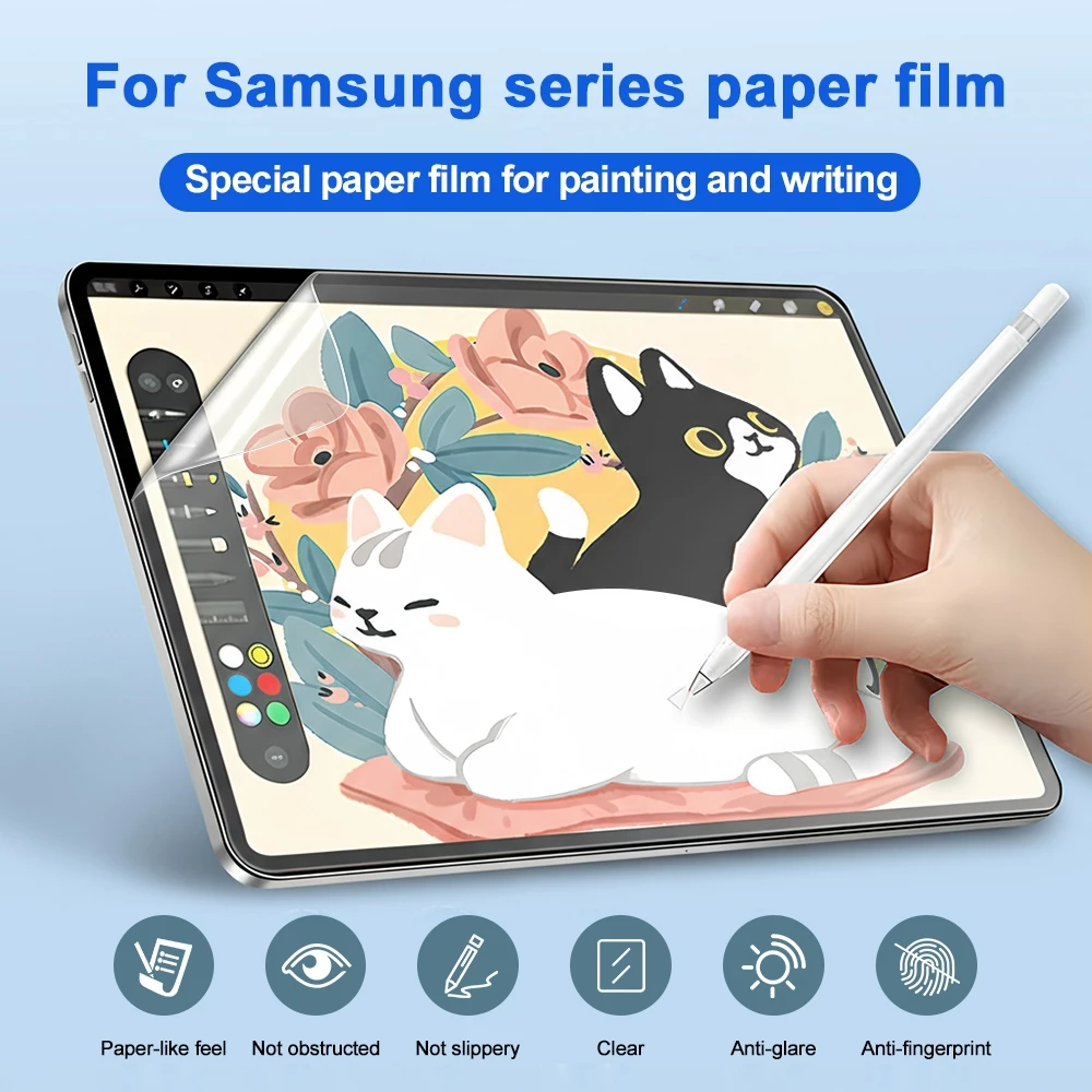 ฟิล์มกันรอยหน้าจอแบบด้าน Paper-Feel for Samsung Tab S6/S7/S8/S9 ฟิล์มกันแสงสะท้อนและรอยขีดข่วน