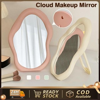 Flower Shape Makeup Mirror Girl Heart RotatableHD Mirror Desktop Portable Desktop DressingDormitory