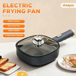 Dreepor Multifunctional Electric Frying Pan Electric Cooker Grill Pan Non-stick BBQ Frying Pot