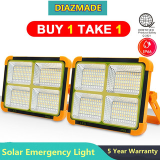 Solar Emergency Lights Rechargeable Solar Flashlight LED Flood Camping Lights Outdoor Waterproof