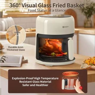 JAPAN Simplus Air Fryer 3.5L Visual Glass Digital Touch Screen Fully Automatic Non Stick Pan
