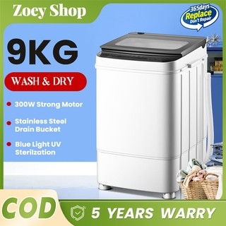 Washing Machine With Dryer Automatic Washing Machine Single Tub Blue Light UV Sterilzation