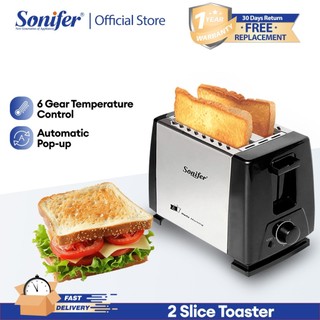 Sonifer home kitchen bread toaster 2 slice Extra-Wide Slot Toaster electric breakfastmachine White