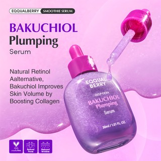 EQQUALBERRY Bakuchiol Plumping Serum – Pore and Wrinkle Minimizer Retinol Alternative Elasticity