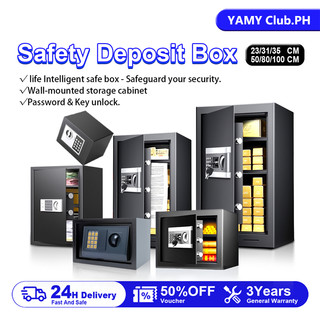 YAMY Vault Safety Box heavy duty Safe box with lock and key money safety box 23cm/31cm/35cm/50cm