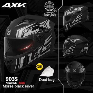 ON HAND! AXK Helmet Full Face 903 54-62cm Headcircumference Double Mirror