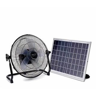 14" Rechargeable Solar DC Fan, Built-In Battery with Solar Panel,camping