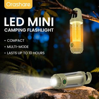 Orashare OL17 Mini LED Camping Flashlight USB Rechargeable Multi‑Mode Outdoor Light with Hook  Light