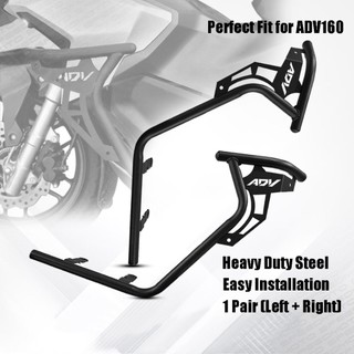 HONDA ADV160 Crash Guard/Engine Guard Half Set |Heavy Duty Steel|Matte Black|Motorcycle Protection