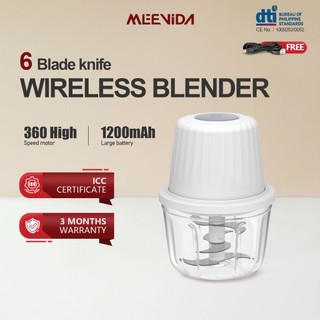 MEEVIDA 400ml Multifunctional Electric Food Blender Chopper Wireless Household Garlic Crusher