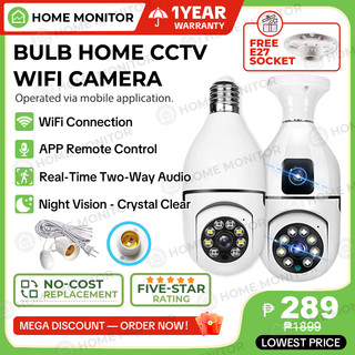 V380 Pro CCTV Bulb Camera Auto Tracking 1080P Night Vision Wireless WiFi 360 Panoramic PTZ IP Camera