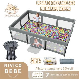 NIVICO BEBE Foldable Playpen For Baby With Foam Free Installation Thicken steel Baby Playpen