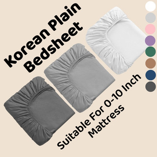 1PC Bedsheet Fully Garterized Hotel Quality Plain Colors Fitted Sheet Only Single/Double/Queen/King