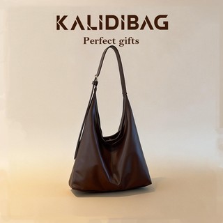 KALIDI Retro Leather Totebag For Woman Underarm Shoulder Tote Sling Bag Large Capacity Vintage Class