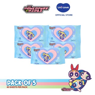 Uni-Love x The Powerpuff Girls Wipes 80's (Bubbles) Pack of 5