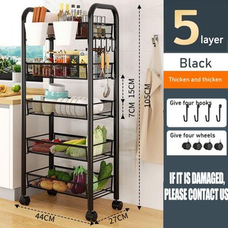 3-5Tier trolley cart Organizer Kitchen Metal rack kitchen organizer storage rack shel