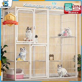 Cat Cage Large Platform Cage for Cat Dog Cat House Pet Cage Cat Condo Stackable Sturdy Villa